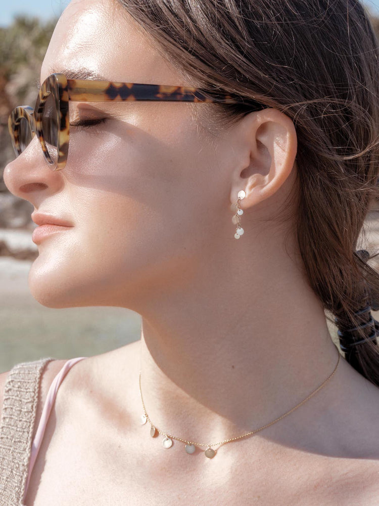 Dangling Disc Earrings