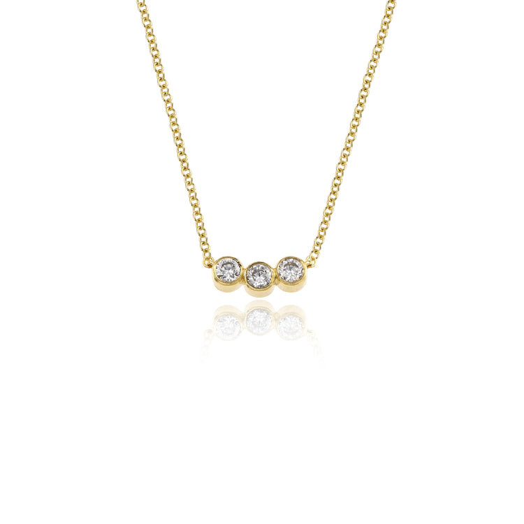 Signature Triple Bezel Diamond Necklace