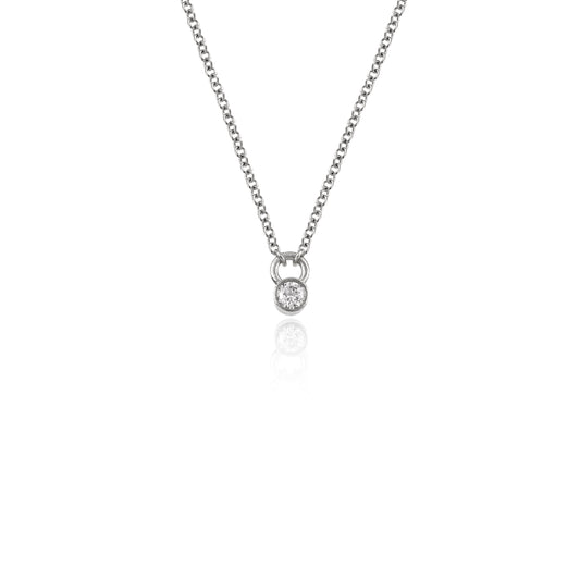 Bezel Set Diamond Necklace