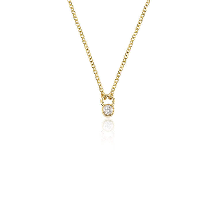 Bezel Set Diamond Necklace