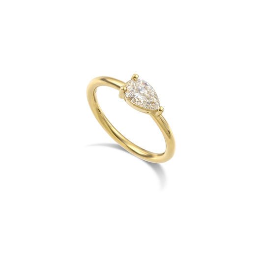 East-West Pear Diamond Ring