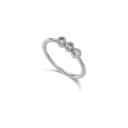 Signature Bezel-Set Triple Diamond Ring